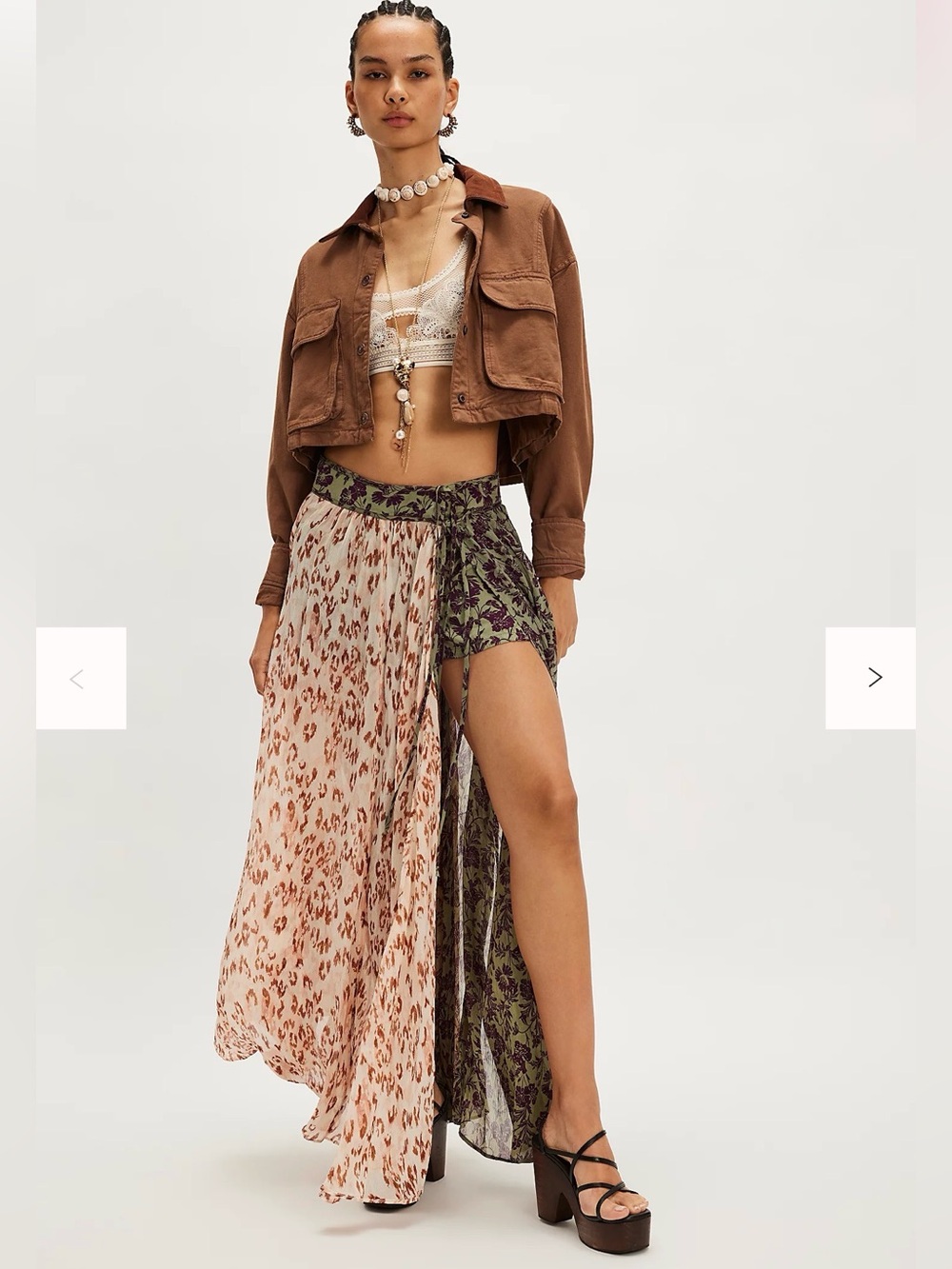 NWT Free People Oasis Printed Maxi Skort $198 Retail sold out